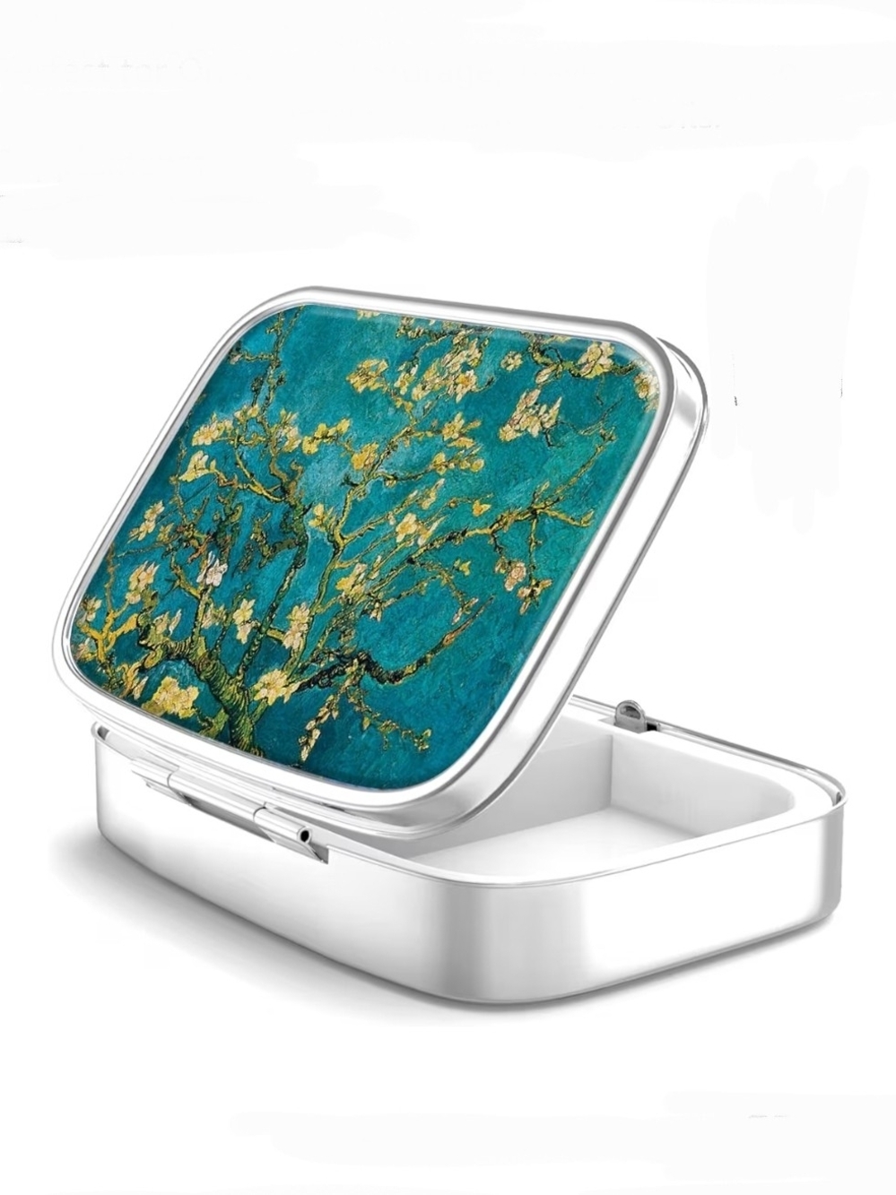Van Gogh Almond Blossom Pill Box 2 Compartment Pill Case / Pill Organizer BNIB - Picture 3 of 16